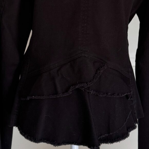 Luii Black Stretch Blazer with Back Ruffles, Size XL - Picture 3 of 7
